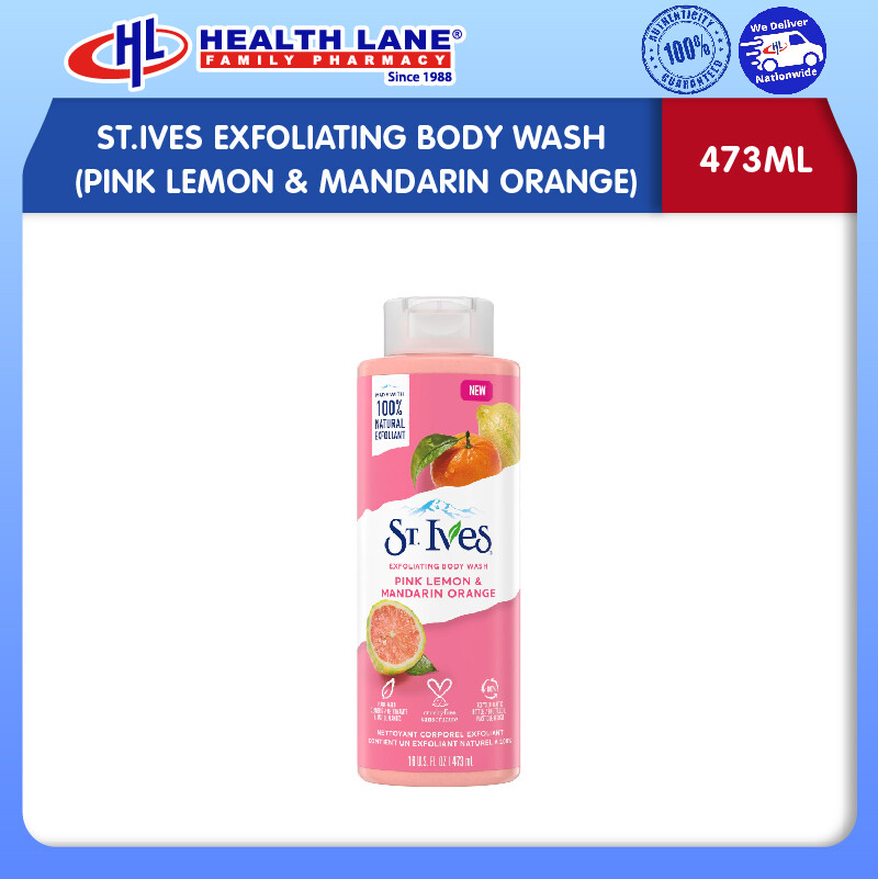 ST.IVES EXFOLIATING BODY WASH (PINK LEMON & MANDARIN ORANGE) 473ML